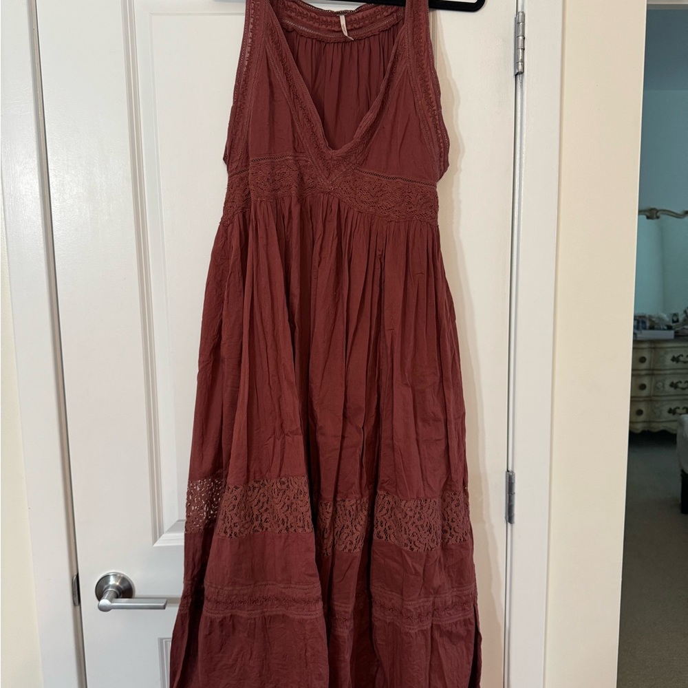 Free People Terracotta Lace Maxi Dress